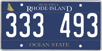 RI license plate 333493