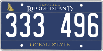 RI license plate 333496