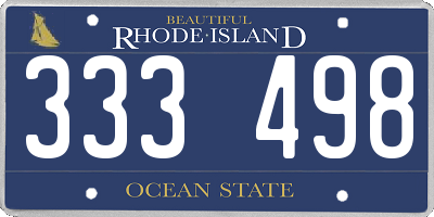 RI license plate 333498