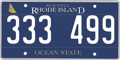 RI license plate 333499