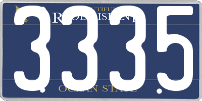 RI license plate 3335