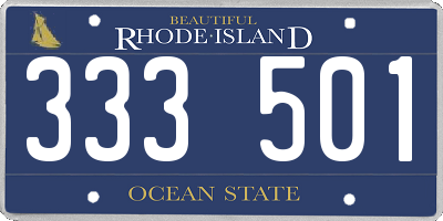 RI license plate 333501