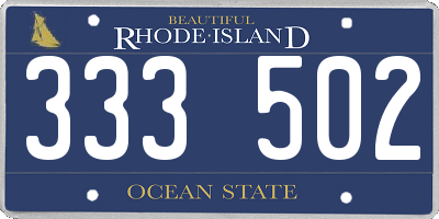 RI license plate 333502