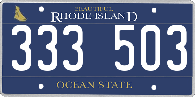 RI license plate 333503