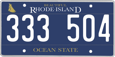 RI license plate 333504