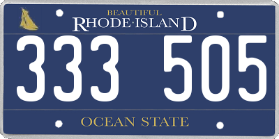 RI license plate 333505