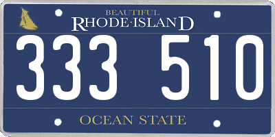 RI license plate 333510