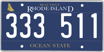 RI license plate 333511
