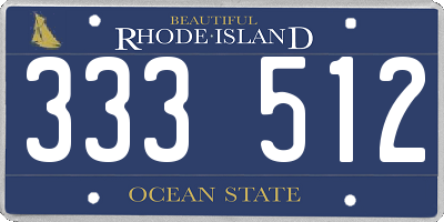 RI license plate 333512
