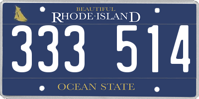 RI license plate 333514