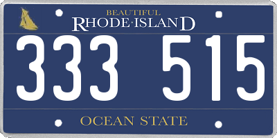 RI license plate 333515