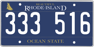 RI license plate 333516