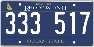 RI license plate 333517
