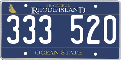 RI license plate 333520