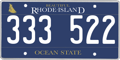 RI license plate 333522