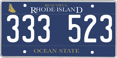 RI license plate 333523