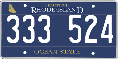 RI license plate 333524