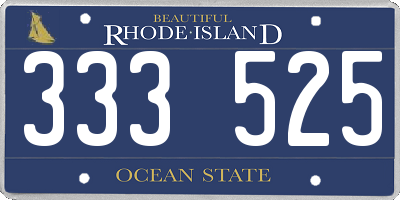 RI license plate 333525