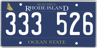 RI license plate 333526
