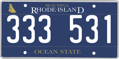 RI license plate 333531
