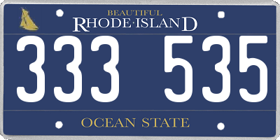 RI license plate 333535