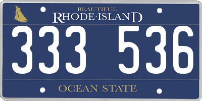 RI license plate 333536