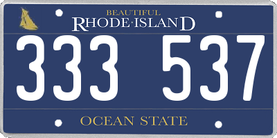 RI license plate 333537