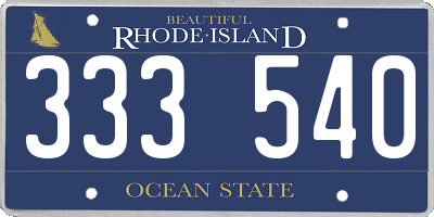 RI license plate 333540