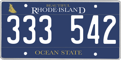 RI license plate 333542