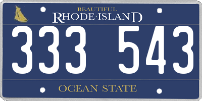 RI license plate 333543
