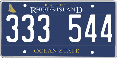 RI license plate 333544