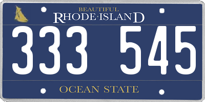 RI license plate 333545