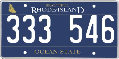 RI license plate 333546