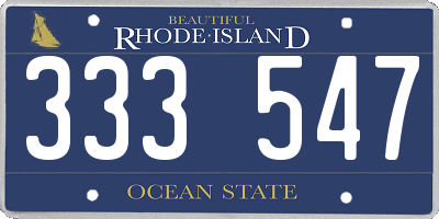 RI license plate 333547