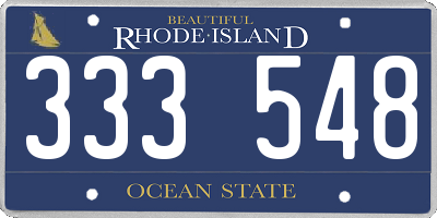 RI license plate 333548