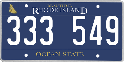 RI license plate 333549