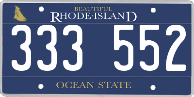 RI license plate 333552