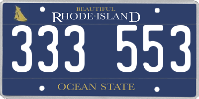RI license plate 333553