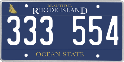RI license plate 333554