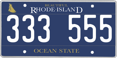 RI license plate 333555