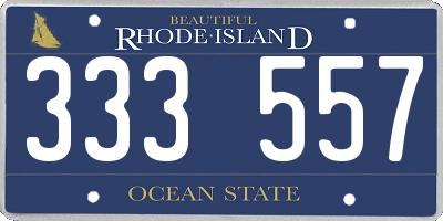 RI license plate 333557