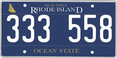 RI license plate 333558