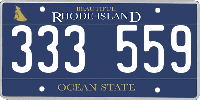 RI license plate 333559