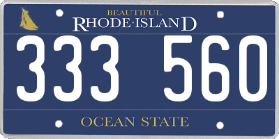 RI license plate 333560
