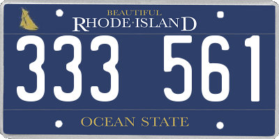 RI license plate 333561
