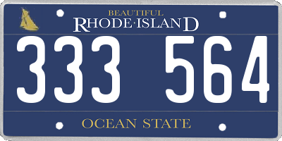 RI license plate 333564