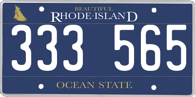RI license plate 333565