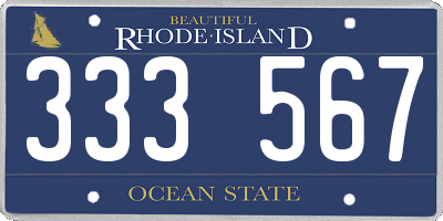 RI license plate 333567
