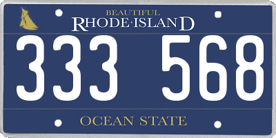 RI license plate 333568