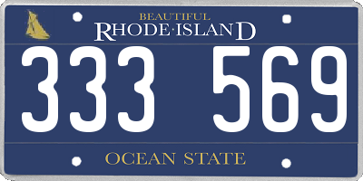 RI license plate 333569